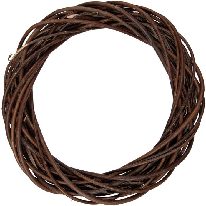 Adorno de rattán Clayre & Eef 6RO0604M Marrón Ø 40x7 cm Navidad