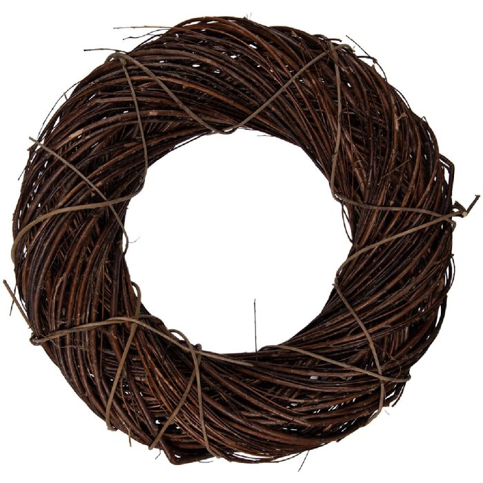 Corona de Navidad Clayre & Eef 6RO0605L de ratán natural Ø 50 cm x 12 cm