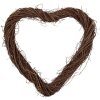 Adorno de Navidad Clayre & Eef forma corazón de rattán 40x40x4 cm marrón