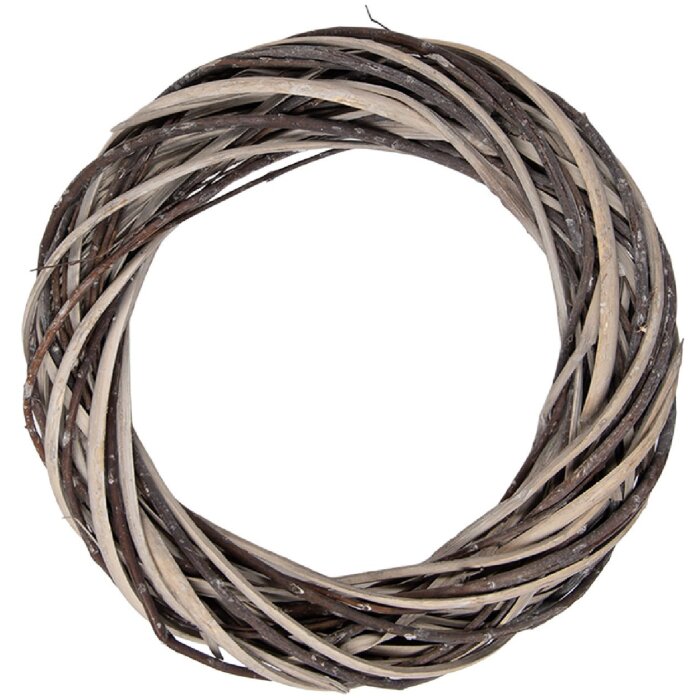 Guirnalda de rattán Clayre & Eef 6RO0610M Ø 30x6 cm Marrón-beige