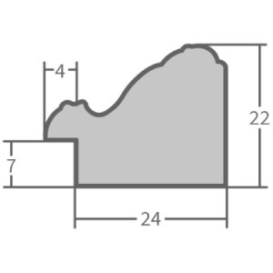Marco Barroco de Madera MendeFrames H530 Blanco 42x59,4 cm Vidrio de Museo