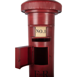 Caja de correos Clayre & Eef 5Y1408 Ø 36x86 cm rojo-negro