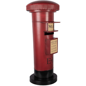 Caja de correos Clayre & Eef 5Y1408 Ø 36x86 cm rojo-negro