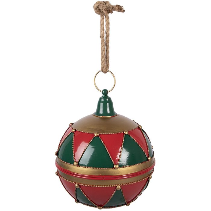 Bola de Navidad Clayre & Eef Ø 31x36 cm rojo-verde