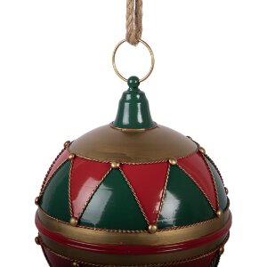 Bola de Navidad Clayre & Eef Ø 31x36 cm rojo-verde