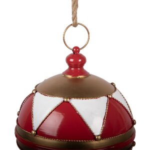 Esfera de Navidad Clayre & Eef 6Y5986 Ø 31x36 cm, roja y blanca con detalles dorados