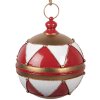 Esfera de Navidad Clayre & Eef 6Y5986 Ø 31x36 cm, roja y blanca con detalles dorados