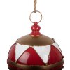 Esfera de Navidad Clayre & Eef 6Y5986 Ø 31x36 cm, roja y blanca con detalles dorados