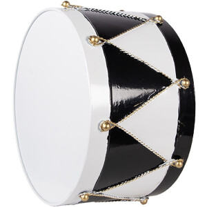 Set de 2 decoraciones de tambor Clayre & Eef Blanco Negro Ø37x26 / Ø32x17 cm