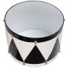 Set de 2 decoraciones de tambor Clayre & Eef Blanco Negro Ø37x26 / Ø32x17 cm