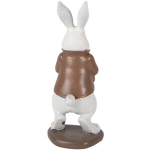 Decoración Conejo Blanco-Marrón 7x7x16 cm de Clayre & Eef