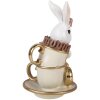 Decoración de conejo Clayre & Eef Blanco-beige 8x8x14 cm
