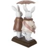 Figura decorativa de conejo con paraguas Clayre & Eef 6PR5972 blanco-marrón 13x6x16 cm