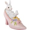 Decoración Conejo en Zapatilla Blanco Rosa 13x5x12 cm