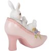 Decoración Conejo en Zapatilla Blanco Rosa 13x5x12 cm