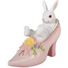 Decoración Conejo en Zapatilla Blanco Rosa 13x5x12 cm