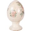 Decoración huevo sobre base Clayre & Eef beige-rosa Ø15x24 cm
