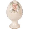 Decoración de huevo sobre pedestal Clayre & Eef Beige rosado Ø 17x28 cm