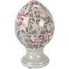 Ei sobre patas de Clayre & Eef gris/rosa Ø12x19 cm