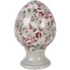 Huevo decorativo Clayre & Eef gris-rosa Ø 9x14 cm