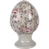 Huevo decorativo Clayre & Eef gris-rosa Ø 9x14 cm