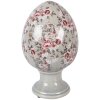 Decoración cerámica Clayre & Eef Ei sobre pie Gris-Rosa Ø 17x28 cm