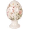 Decoración de huevo sobre pedestal Clayre & Eef Beige Rosa Ø 17x28 cm