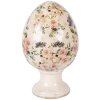 Decoración Huevo sobre Base Clayre & Eef Beige-Rosa Ø 17x28 cm