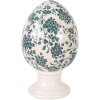Huevo sobre pedestal Clayre & Eef Beige-Verde Ø 15x24 cm