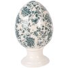 Huevo sobre pedestal Clayre & Eef Beige-Verde Ø 15x24 cm