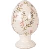 Ei sobre pedestal de cerámica Clayre & Eef beige-rosa Ø15x24 cm