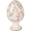 Decoración de huevo sobre pedestal Clayre & Eef Beige Rosa Ø 17x28 cm
