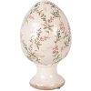Decoración de huevo sobre pedestal Clayre & Eef Beige Rosa Ø 17x28 cm