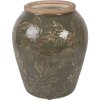 Vaso de cerámica Clayre & Eef 6CE2411M Verde-Marrón Ø 15 cm x 18 cm