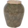 Vaso de cerámica Clayre & Eef 6CE2411S Ø 13 cm x 15 cm tonos verde-marrón