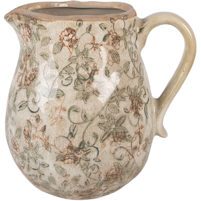 Copa decorativa Clayre & Eef 20x16x20 cm Beige con tonos verdes