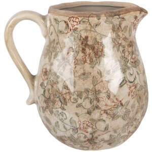 Copa decorativa Clayre & Eef 20x16x20 cm Beige con tonos verdes