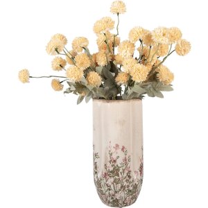 Vaso de cerámica Clayre & Eef Beige-Verde...