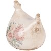 Decoración de pollo Clayre & Eef Beige Rosa 12x11x13 cm
