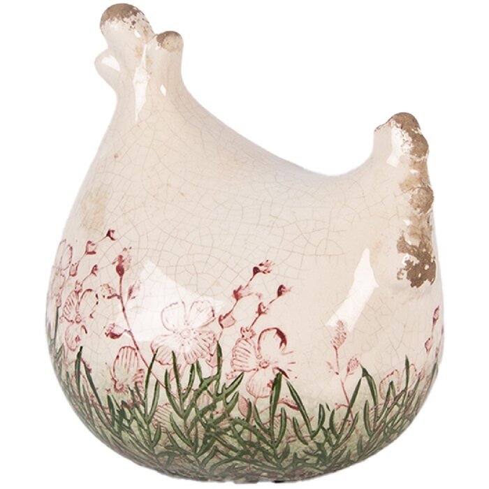 Decoración Clayre & Eef Huevo 12x11x13 cm Beige-Verde