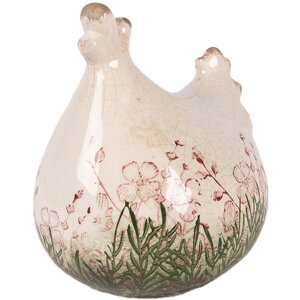 Decoración Clayre & Eef Huevo 12x11x13 cm Beige-Verde