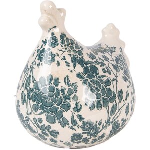 Decoración Pollo Clayre & Eef Beige-Verde 12x11x13 cm