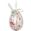 Set de 9 adornos colgantes de huevo Clayre & Eef Blanco Rosa Ø 5x8 cm
