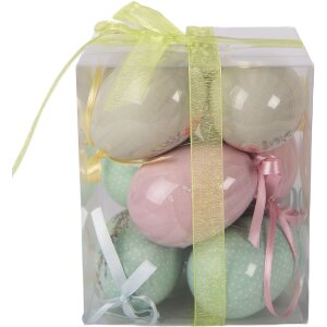 Decoración colgante huevo Clayre & Eef Set 9...