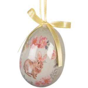 Decoración colgante huevo Clayre & Eef Set 9 Verde Rosa Ø 5x8 cm