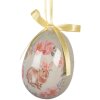 Decoración colgante huevo Clayre & Eef Set 9 Verde Rosa Ø 5x8 cm