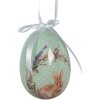 Decoración colgante huevo Clayre & Eef Set 9 Verde Rosa Ø 5x8 cm