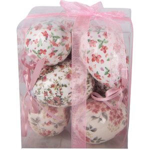 Colgante de huevo Clayre & Eef Set 9 Rosa Blanco...