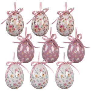 Decoración colgante huevo Clayre & Eef Set 9...