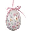 Decoración colgante huevo Clayre & Eef Set 9 Blanco y Rosa Ø 5x8 cm
